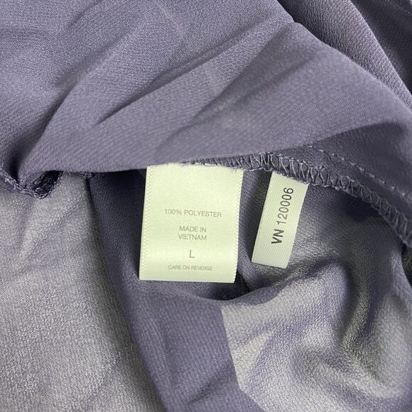 Boho Blouse Womens Large Purple Sheer Feminine Coquette Fairy Ruffle Sleeve - Picture 6 of 10